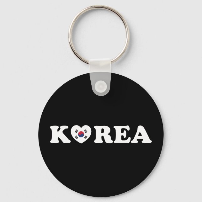 Korea Love Heart Flag Key Ring (Front)