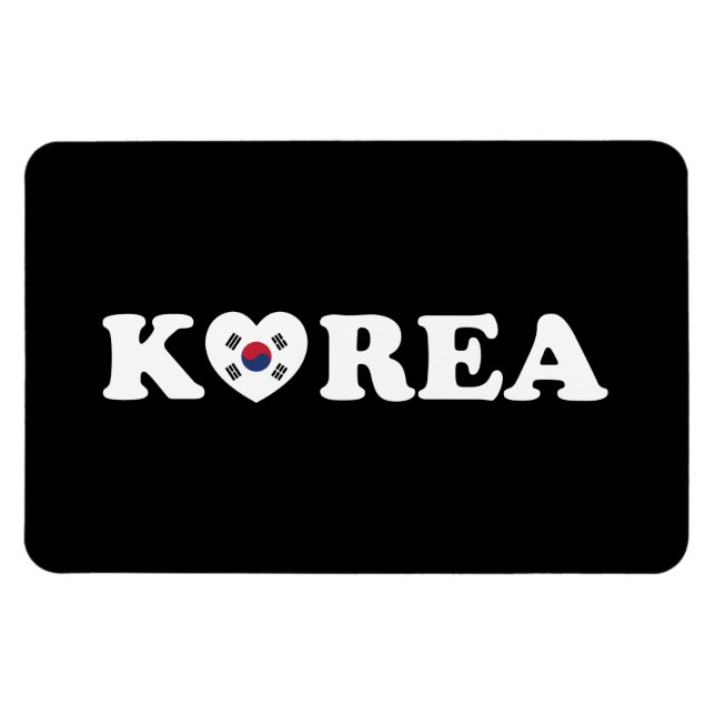 Korea Love Heart Flag Magnet (Horizontal)