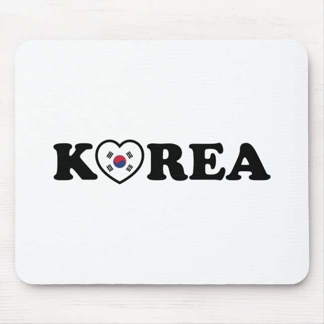 Korea Love Heart Flag Mouse Mat (Front)