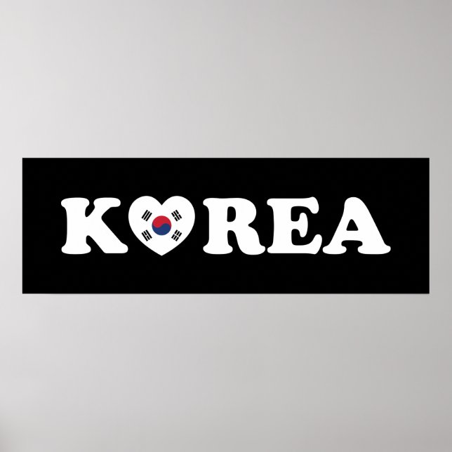 Korea Love Heart Flag Poster (Front)