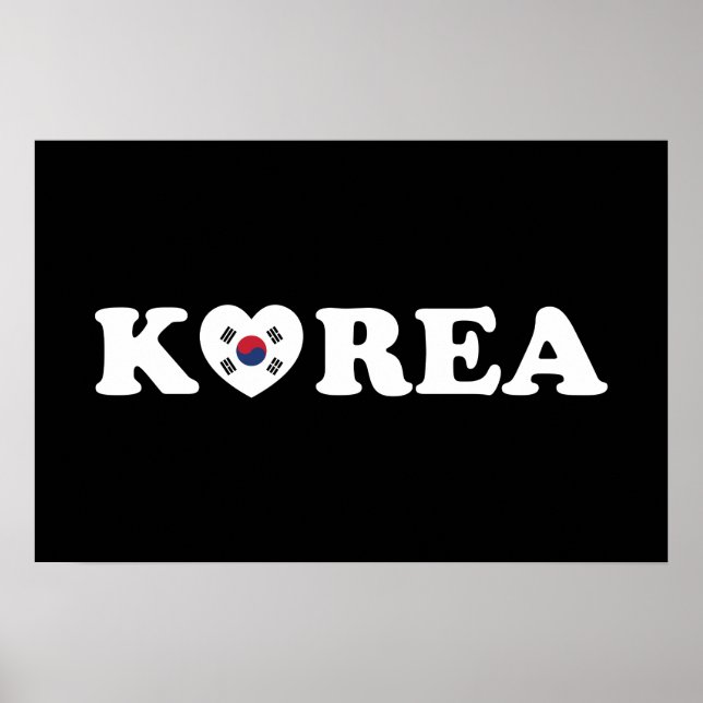 Korea Love Heart Flag Poster (Front)