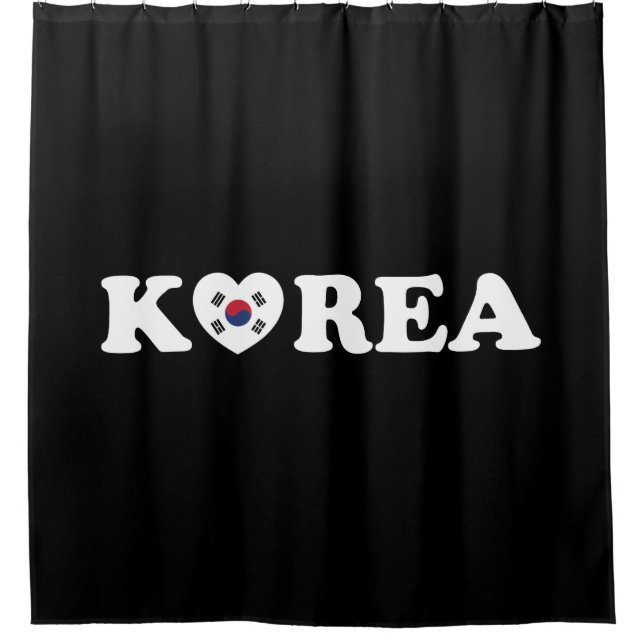 Korea Love Heart Flag Shower Curtain (Front)