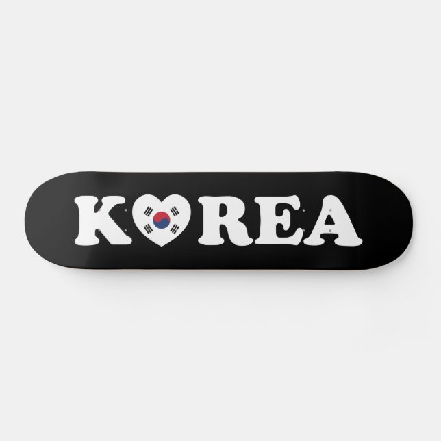 Korea Love Heart Flag Skateboard (Horz)