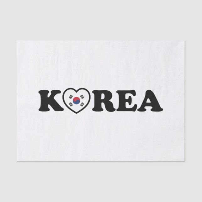 Korea Love Heart Flag Tissue Paper (Front)
