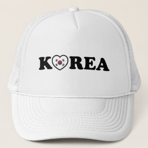 Korea Love Heart Flag Trucker Hat