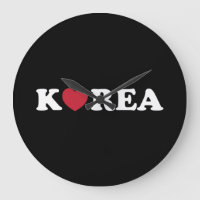 Korea Love Heart Large Clock