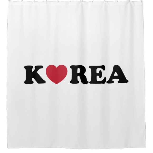 Korea Love Heart Shower Curtain (Front)