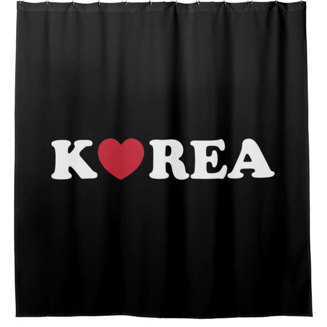 Korea Love Heart Shower Curtain (Front)