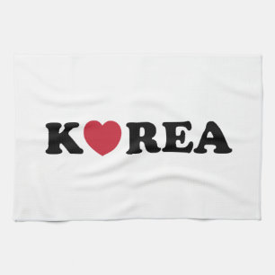 Korea Love Heart Tea Towel