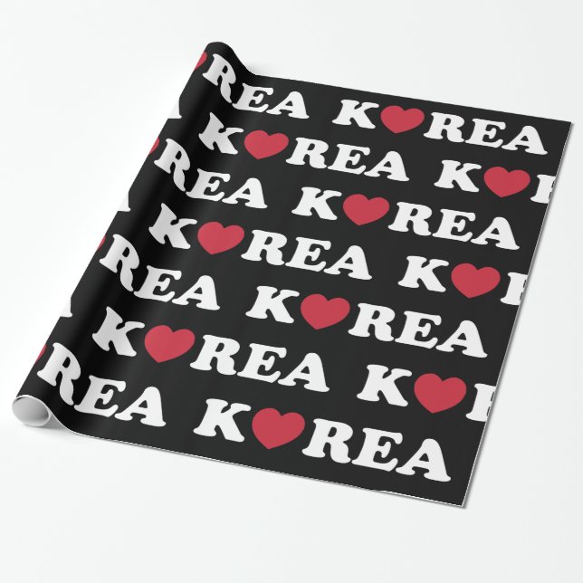 Korea Love Heart Wrapping Paper (Unrolled)