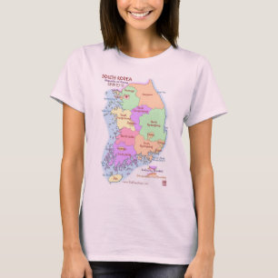 Korea Map Ladies T Shirt