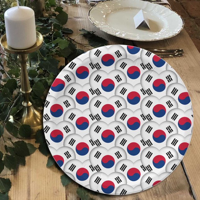 Korea plates, hearts, Korean Flag / South Korea Paper Plate (Creator Uploaded)
