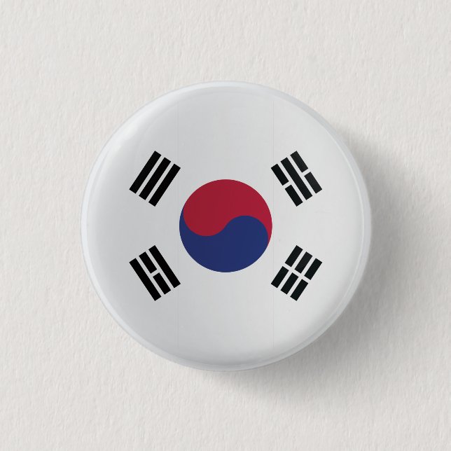 Korea  Round Icon Flag 3 Cm Round Badge (Front)