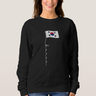 Korea Signature Flag Pole Elegant Patriotic Korean Sweatshirt