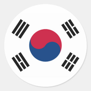 korea south classic round sticker