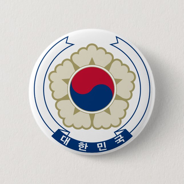 korea south emblem 6 cm round badge (Front)