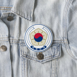 korea south emblem 7.5 cm round badge