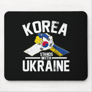 Korea Stands With Ukraine Ukrainian Korean Flag Te Mouse Mat