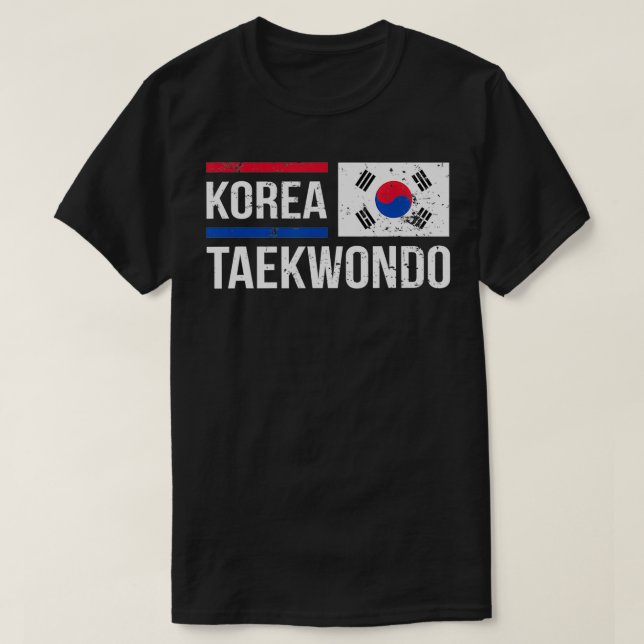 Korea Taekwondo Martial Arts Training Sparring Kor T-Shirt (Design Front)