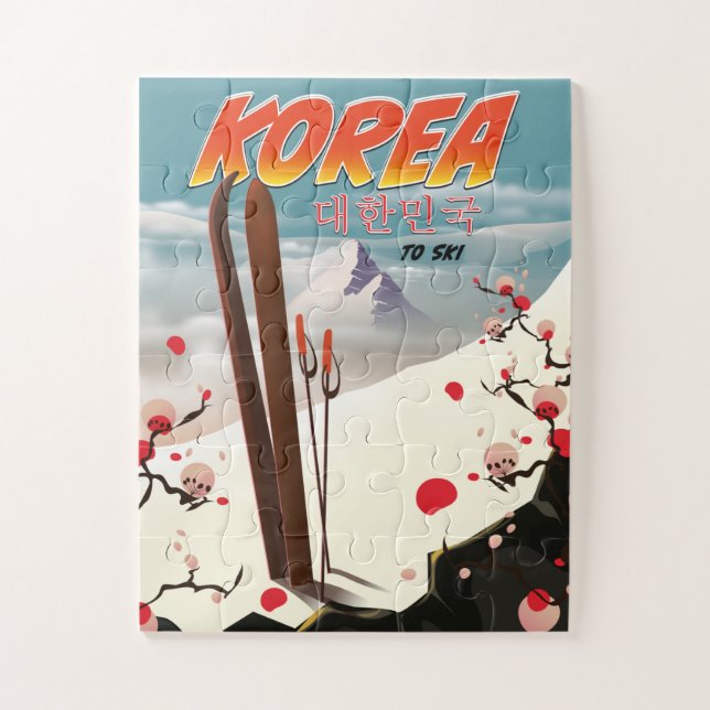 Korea to ski jigsaw puzzle (Vertical)