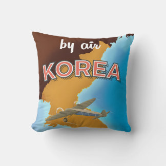 Korea vintage travel poster print cushion