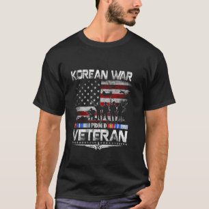 Korea War Proud Veteran Vintage Flag Patriotic Vet T-Shirt