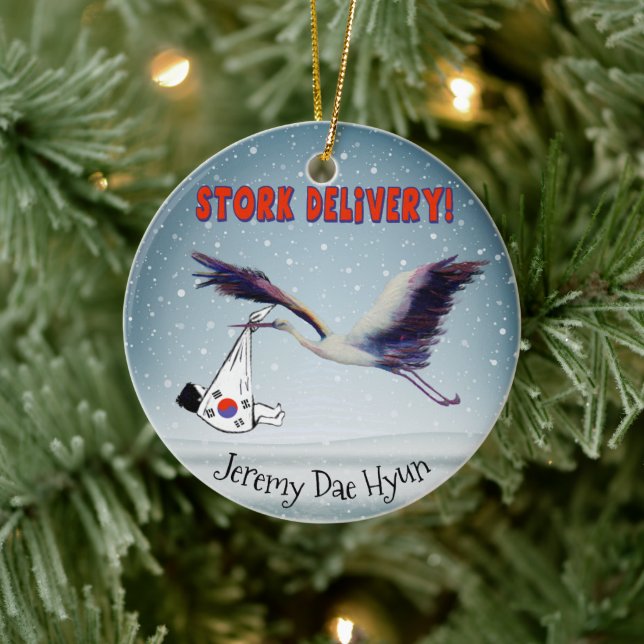 Korean Adoption - Stork Delivery Ceramic Tree Decoration (Tree)