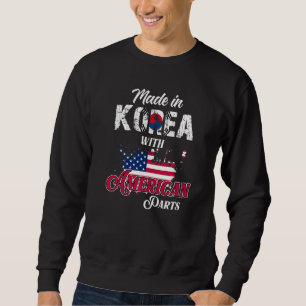 Korean American Parts Ancestry South Korea USA Fla Sweatshirt