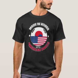 Korean American Parts Ancestry South Korea USA Fla T-Shirt
