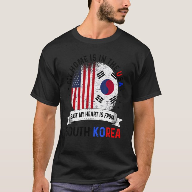 Korean American Patriot Heart is from South Korea  T-Shirt (Front)