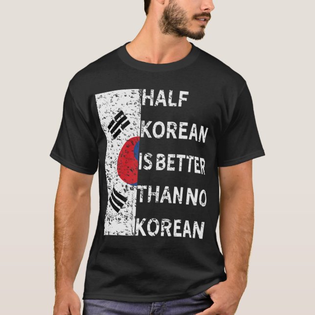 Korean American Shirt Funny Half South Korean Flag (Front)