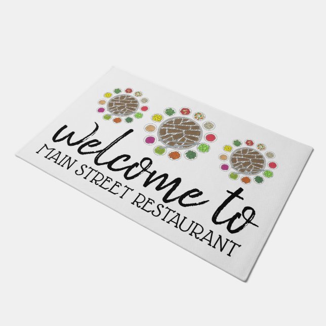 Korean BBQ Barbecue Barbeque Food Restaurant Doormat (Angled)