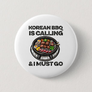 Korean Bbq Funny Korean Barbecue Food Lover Asian 6 Cm Round Badge
