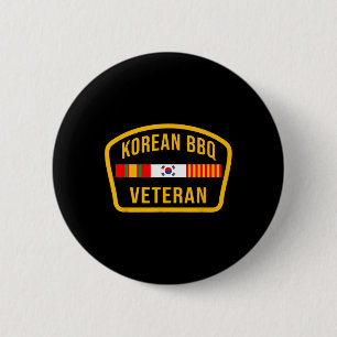 Korean Bbq Veteran Funny Food Lover Gym Cheat Day 6 Cm Round Badge