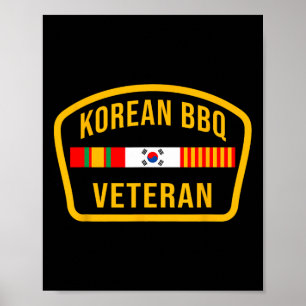 Korean Bbq Veteran Funny Food Lover Gym Cheat Day  Poster