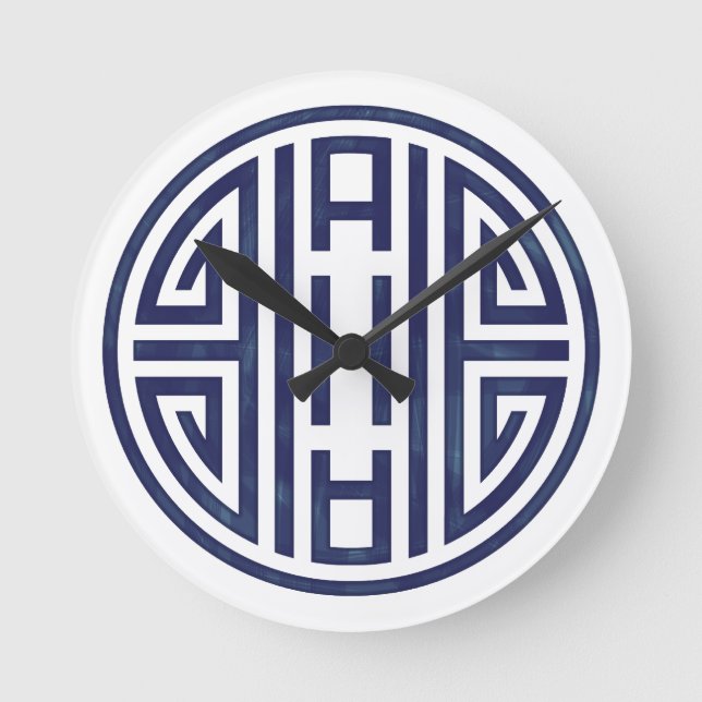 Korean Blue and White Round Clock (Front)