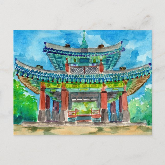 Korean Buddhist Shrine Postcard (Front)