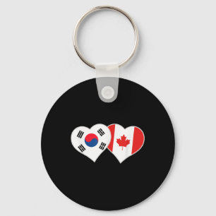 Korean Canadian Flag Heart South Korea Canada Key Ring