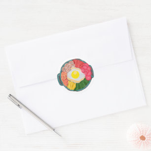 Korean Cuisine Delight Classic Round Sticker