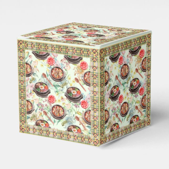 Korean Cuisine Pattern Favour Box (Front Side)