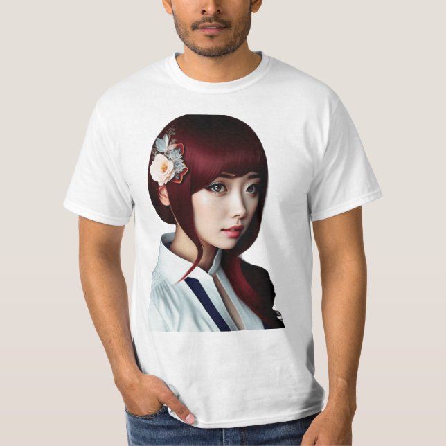 Korean cute hot girl T-Shirt (Front)