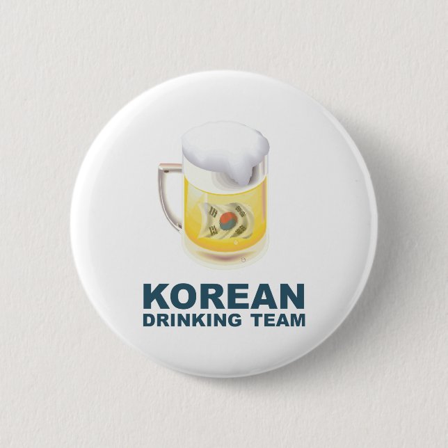 Korean Drinking Team 6 Cm Round Badge (Front)