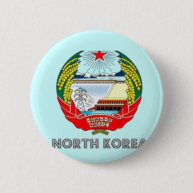 Korean Emblem 6 Cm Round Badge (Front)