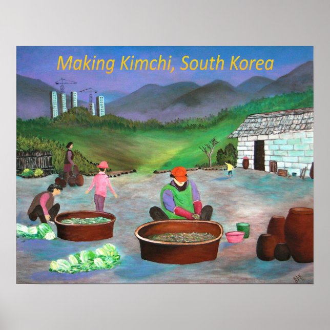 Korean Family Making Kimchi 김치 Poster (Front)