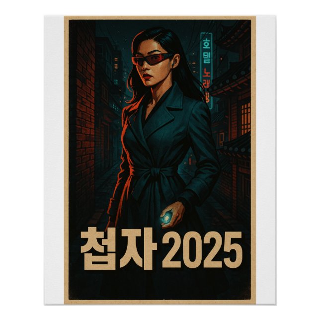“Korean Female Spy 2025 – Retro Poster (Front)