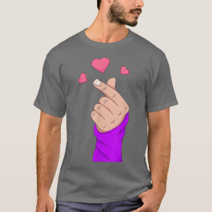 Korean Finger Heart Kpop Merchandise Girls KDrama  T-Shirt
