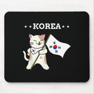 Korean Flag And Cat South Korea  Mouse Mat