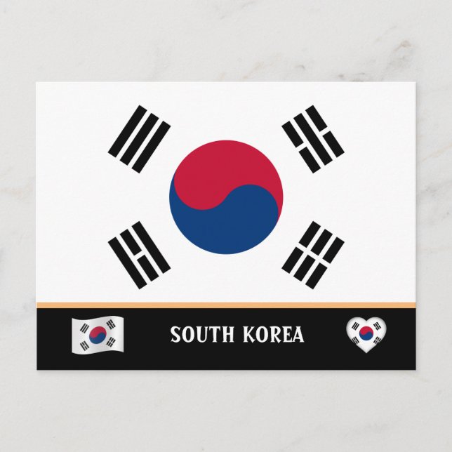 Korean Flag & Korean country travel / South Korea Postcard (Front)