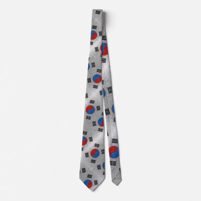 Korean Flag of South Korea Glitter Professional Tie (Front)