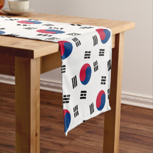 Korean flag, Sports fan house decor / South Korea  Short Table Runner